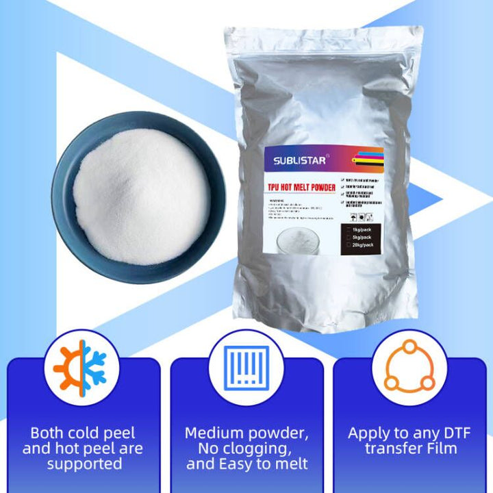 DTF Hot Melt Powder, Pure TPU Powder for Transfer Printing, Compatible ...