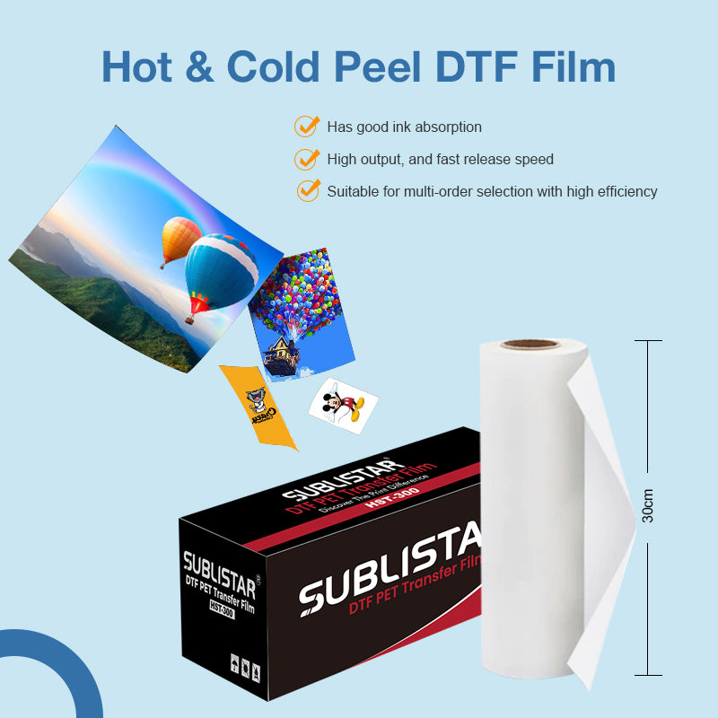 Cold & Hot Peel all-in-one DTF Film, Double-Sided Matte DTF Transfer ...