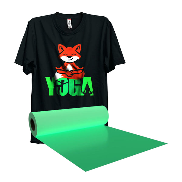 Luminous DTF Transfer Film, PET Heat Transfer Cold Peel Glow in the Dark DTF Film for T-Shirt Textile