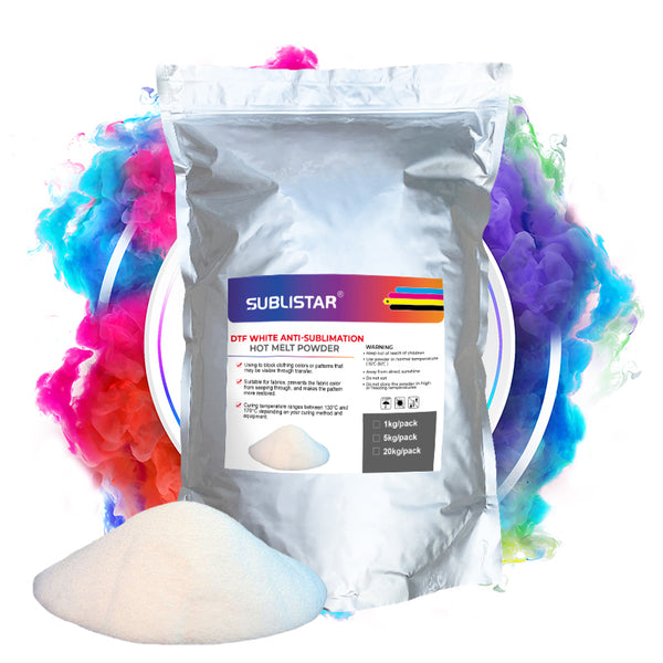 5Kg Anti Sublimation Hot Melt Powder,White DTF Pretreat Powder for All Transfer Printer Direct Print on Dark or Black Fabric