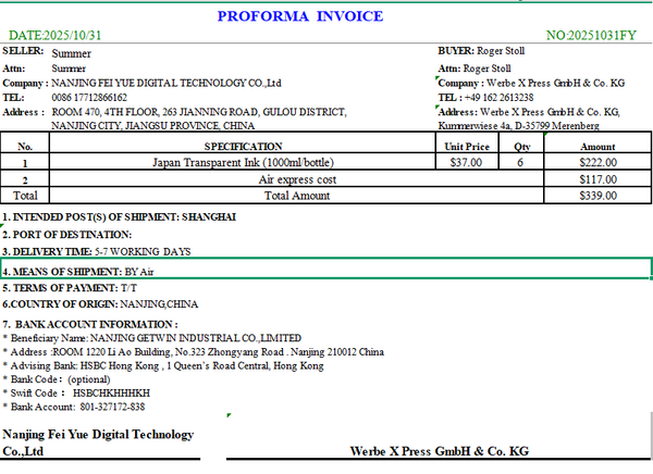 Japan Transparent Ink